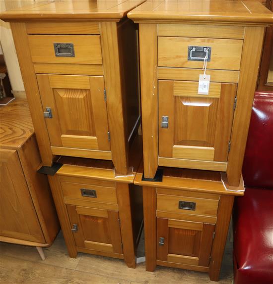 Four military style bedside cabinets W.45cm